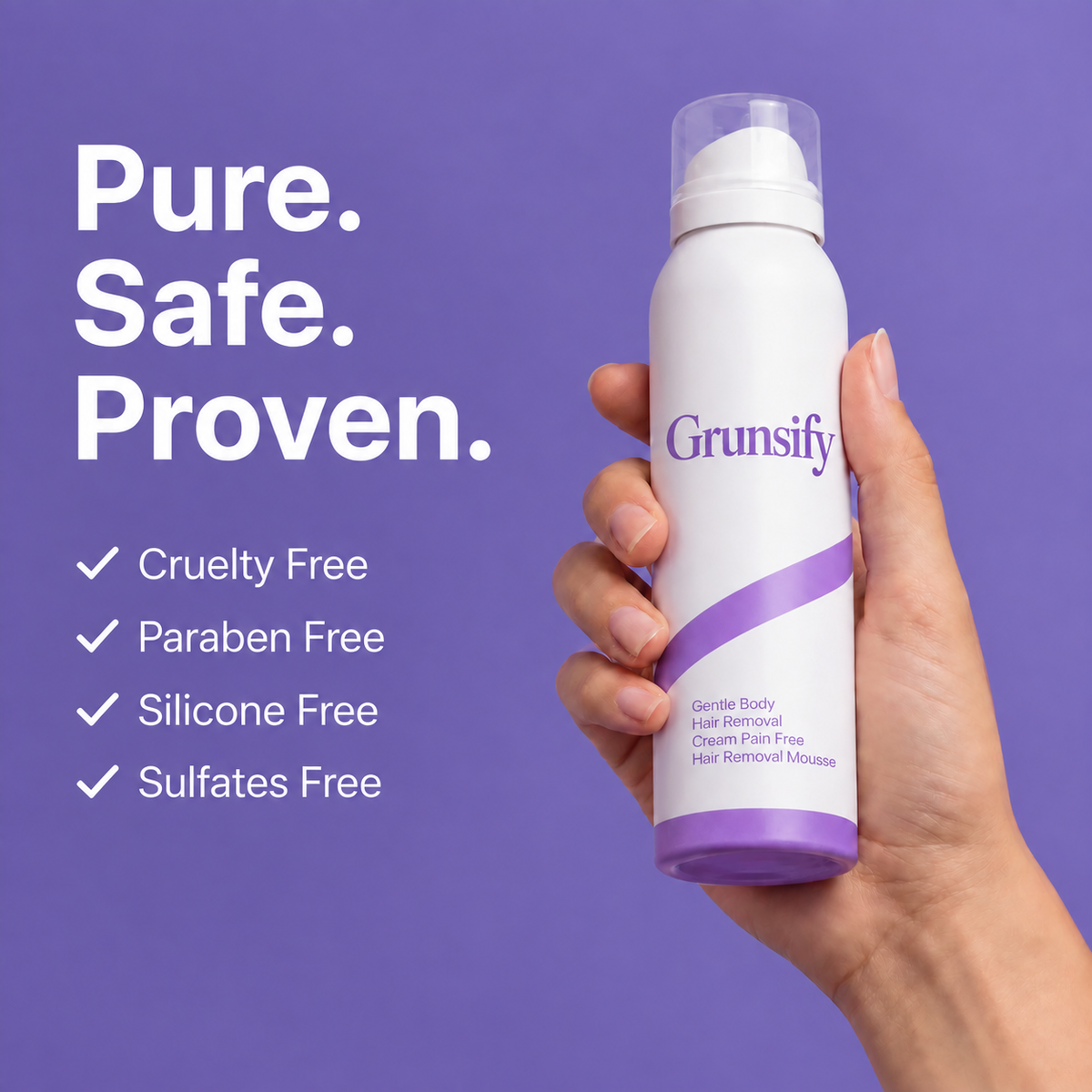 Bikini Pain-Free Hair Removal Cream for Sensitive Skin, Hypoallergenic Formula-Gentle